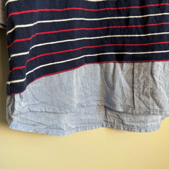 Buffalo David Bitton Womens Faux Layered Long Sleeve Knit Top Striped Medium Y2K - Picture 4 of 13